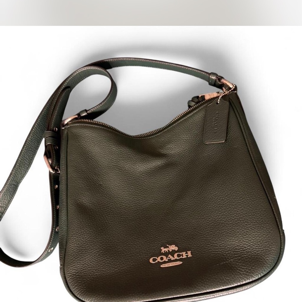 Coach Dark Green Leather Shoulder Bag